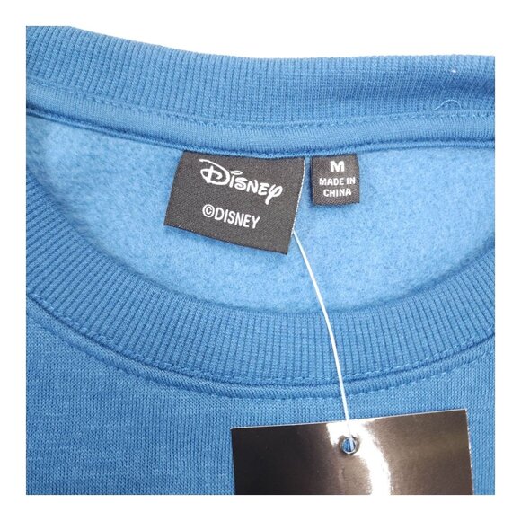 Disney Mickey & Friends Blue Crewneck Sweatshirt M 60% Cotton 40% Polyester - Picture 4 of 7